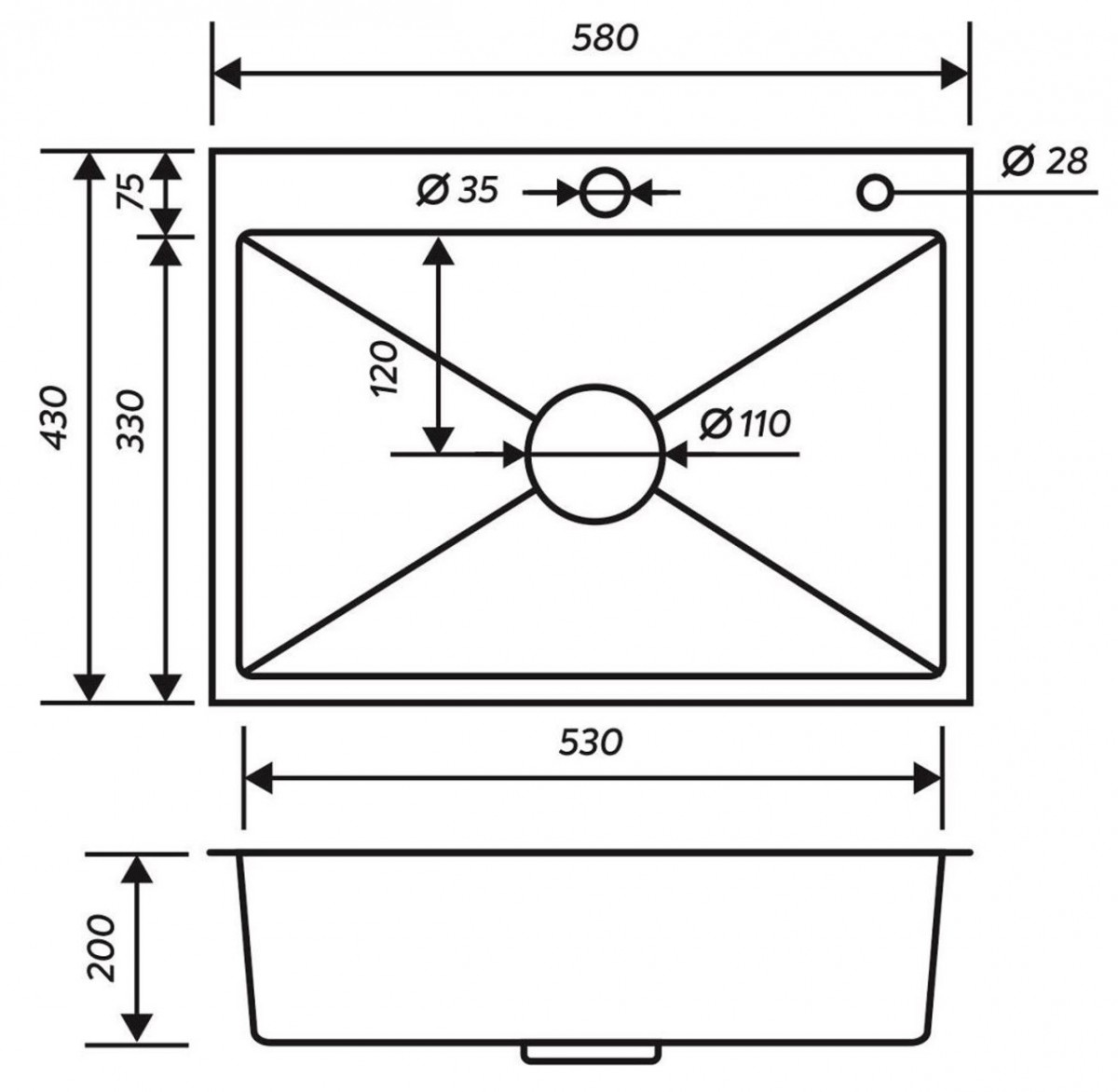 Мойка кухонная РМС MR-5843