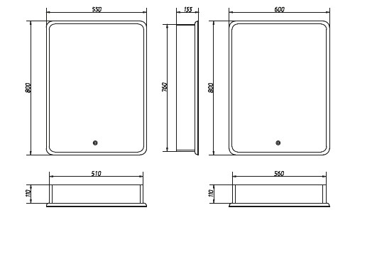 Зеркало-шкаф Континент ELLIOTT 55x80 левый