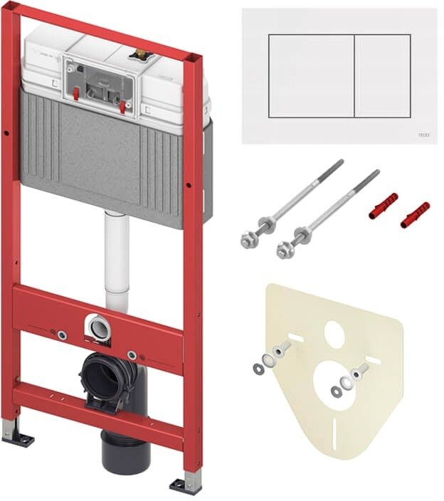Инсталляция для унитаза Tece base kit с кнопкой белой 9400413