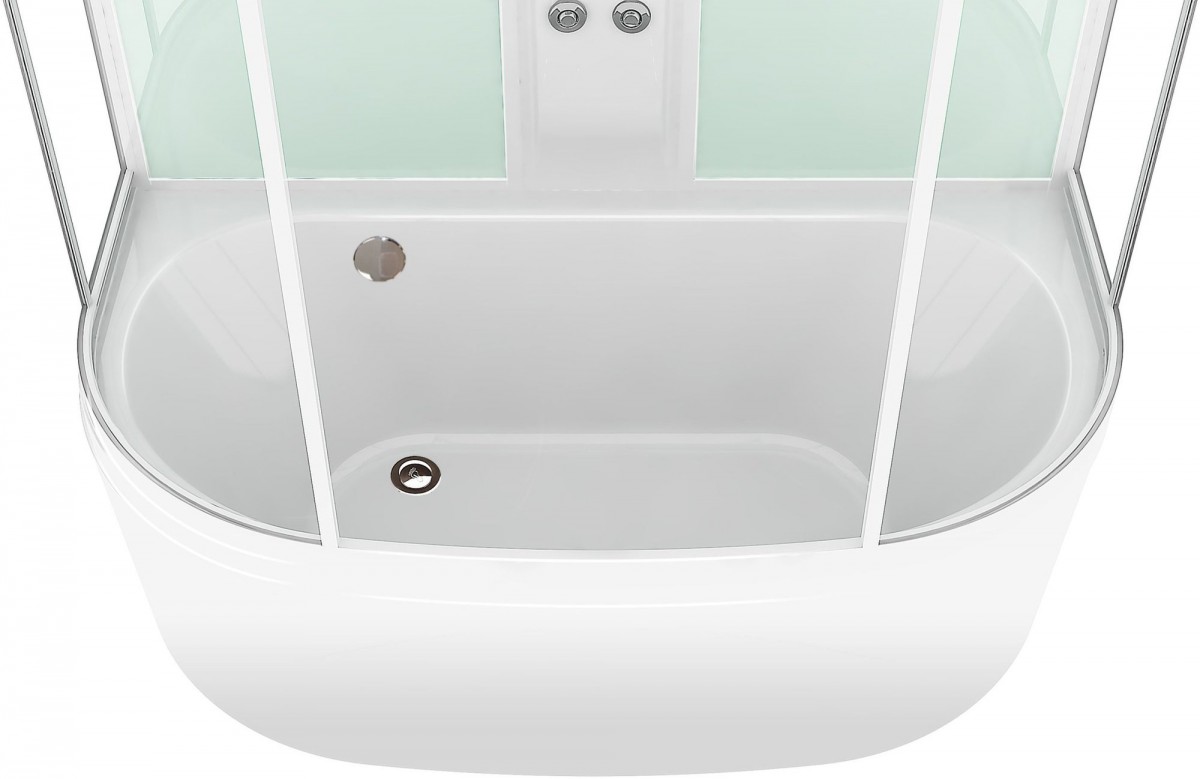 Гидромассажная душевая кабина Domani-Spa Neat high 150x80 сатин матированное стекло / белые стенки