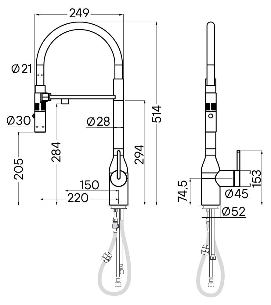 Смеситель для кухни Paulmark Magneto One Ma213188-BS