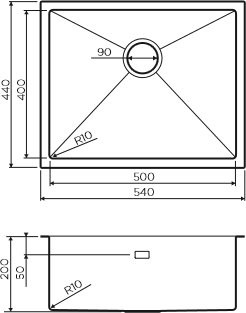 Мойка кухонная Omoikiri Taki 4997019 54x44 графит