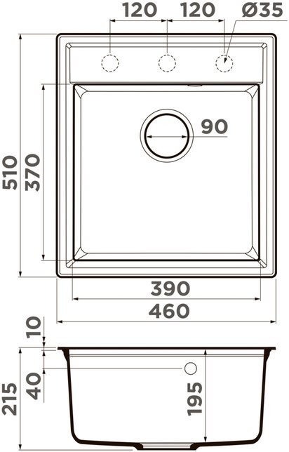 Мойка кухонная Omoikiri Daisen 46-GR 46x51 leningrad grey