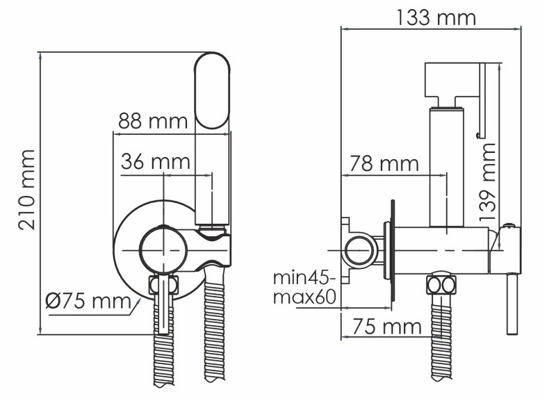 Смеситель с гигиенической лейкой Wasserkraft Abens A70638