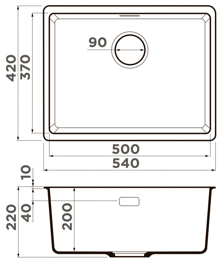 Мойка кухонная Omoikiri Kata 54-U-GR leningrad grey