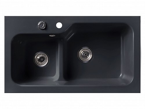 Мойка кухонная Белюкс SG-REC-DUO 8045 Черный обсидиан