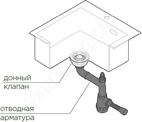 Мойка кухонная Omoikiri Kata 54-U-BL 54x42 черный