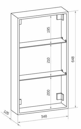 Зеркало-шкаф Континент Mirror Box LED 35x65 правый