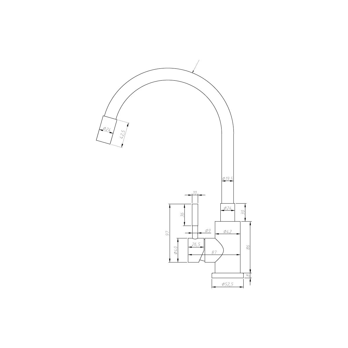 Смеситель для кухни Esko K44 W