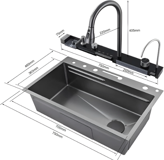 Мойка кухонная Ceruttispa Gloria Nano GOLD CT10355 75x46 золото