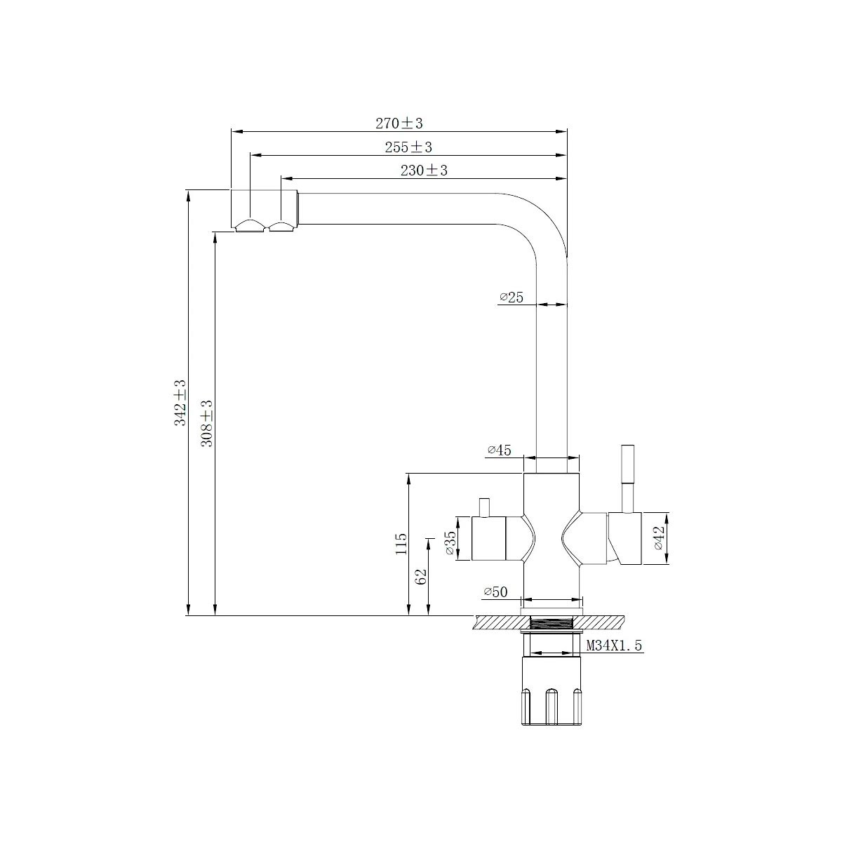 Смеситель для кухни Esko K24 B