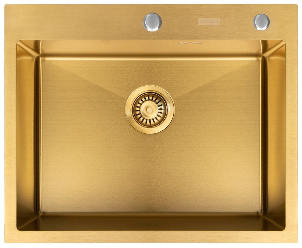 Мойка кухонная из нержавеющей стали ARFEKA ECO AR 600*500 GOLDEN PVD NANO