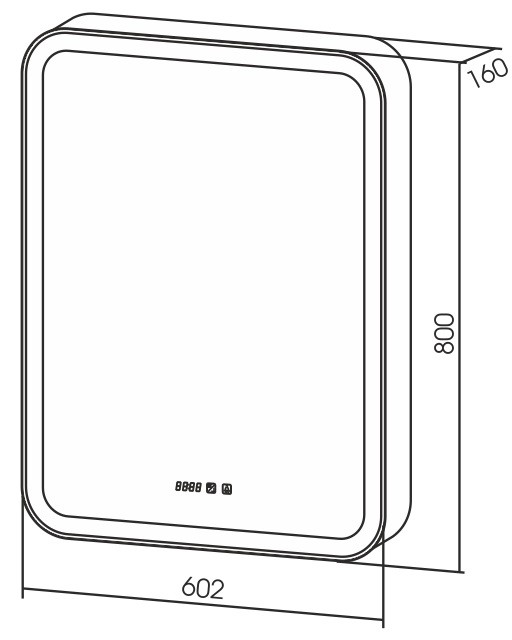 Шкаф с зеркалом Silver Mirrors Фиджи 60x80 с подсветкой и часами