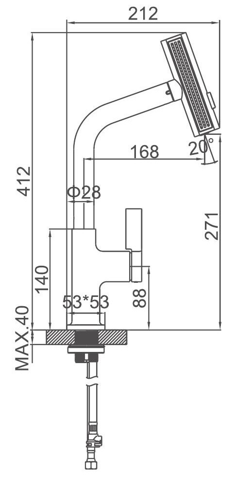 Смеситель для кухни Ledeme L6099D-4