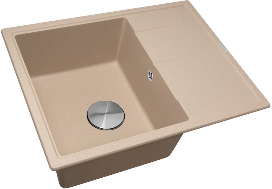 Мойка кухонная с сифоном ZORG Rock 65 PREMIUM beige бежевый