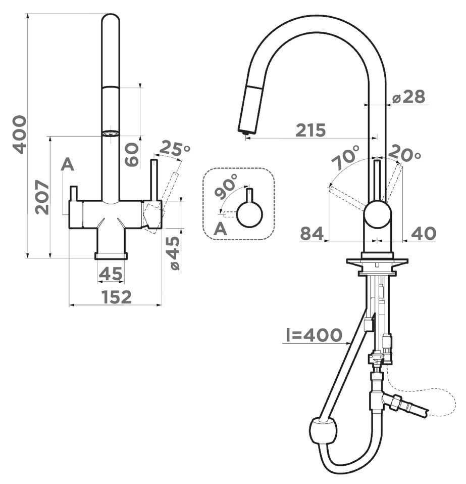 Смеситель для кухни Omoikiri Akita-S-GB 4994359