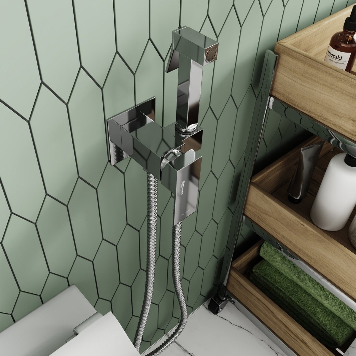 Смеситель для душа с гигиенической лейкой встраиваемый Wasserkraft A71138 хром
